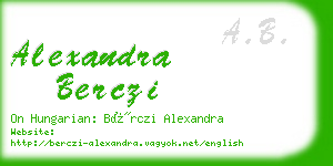 alexandra berczi business card